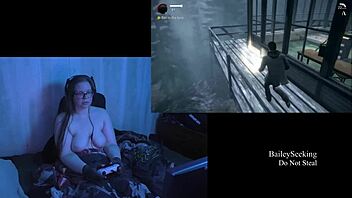Naked alan wake play through part 7 with big tits brunette