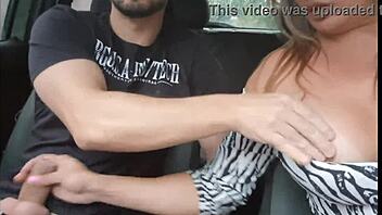 Bianca Naldy deepthroats monster cock outdoors