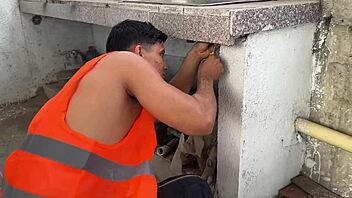 builder fucks boss's blonde wife ann on outdoor deck while angel cruz watches