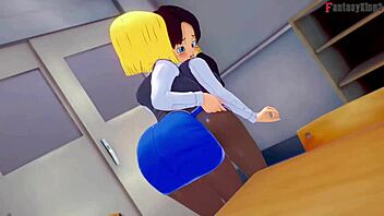 Android 18 and Videl dive into steamy lesbian action in Dragon Ball Zex fantasy.