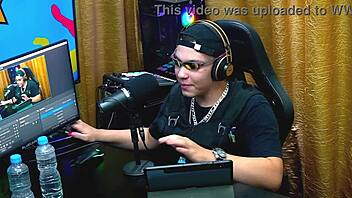 flora vip got so comfy in the podcast, she flashed her tits and ruan showed his dick