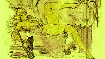 Vintage erotic illustrations bring retro fantasies to life in bold detail