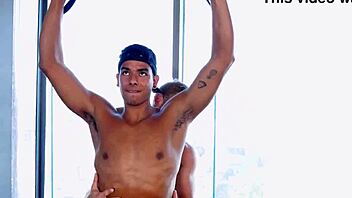 workout buddies tease sweaty cocks in steamy play