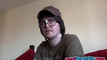 Incredibly cute ebony princess devours nerdy cock