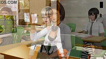 3D animated college adventure with blonde cutie