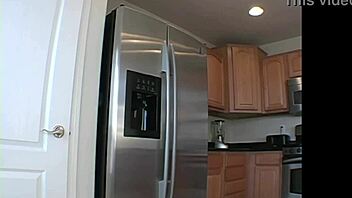 stunning blonde with big tits, kitchen photoshoot, oops forgot name