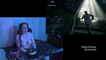 Naked alan wake play through part 7 with big tits brunette