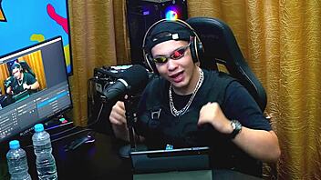 flora vip got so comfy in the podcast, she flashed her tits and ruan showed his dick