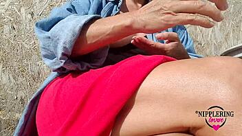 Hey, wanna see me stretch my pierced nipples outdoors with kinky toys?