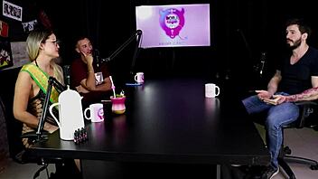 Arthur Aily battles fear in gay porn with sheer red lingerie