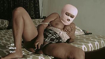 Curvy woman enjoys a session with a large toy in doggystyle