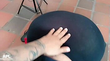 Big natural tits Latina gets cum on her face