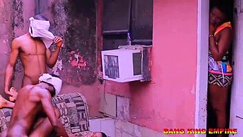 Naughty College Babes In Ghetto Foursome: Doggystyle And Cunilingus Action