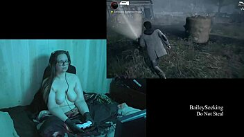 Naked alan wake play through part 7 with big tits brunette