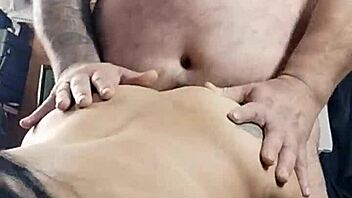 tiu sao and his maid love fucking the old man in the garage, clothes ripped