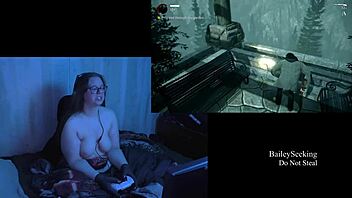 Naked alan wake play through part 7 with big tits brunette
