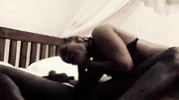 ebony milf deepthroats big black cock and swallows cum.