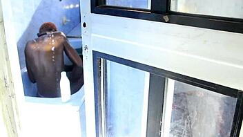 My stepbrother fucks me hard in the bathroom