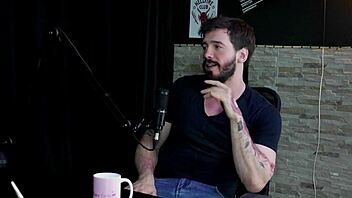 Arthur Aily battles fear in gay porn with sheer red lingerie