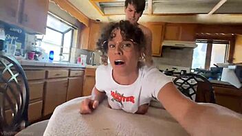 Stepmom’s Horny Skirt Tease Ends with Cum on Big Tits