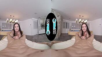 april valentino teases and fucks on pool table in wetvr porn.