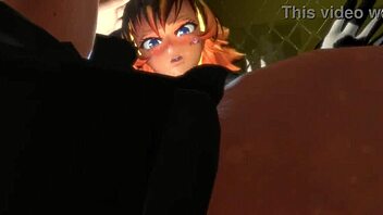 Anime cow girl pounded hard against the cage