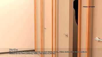 in my dorm 11, mark's just helping his step-mom with a dress change. the 3d cartoon scene gets oddly personal.