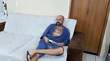 Blindfolded wife, friend joins the fun