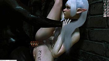 Petite elf gets her ass fucked by a monster cock