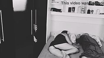 Blindfolded wife, friend joins the fun