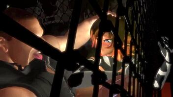 Anime cow girl pounded hard against the cage