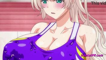 two hot teen babes in intense group fucking on sports field hentai