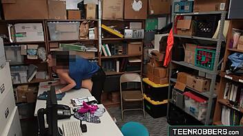 hot small 18+ teen Lily Adams caught shoplifting, now she's handling big cock POV!