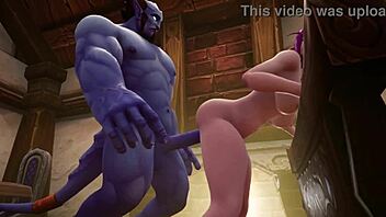 blue elf gets monster cock in warcraft parody