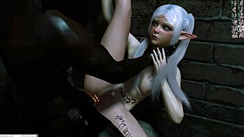 Petite elf gets her ass fucked by a monster cock