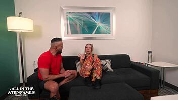 Cheating with husband's stepbrother after workout, he gives blowjob and cums on tits 😏 full 4K