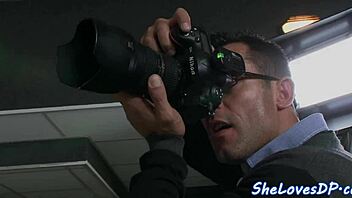 spitroasted model takes double penetration hard