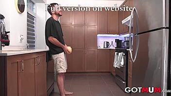 is that your cute milf mother-in-law getting fucked hard in the kitchen