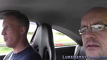 I watch British brunette get spitroasted passionately