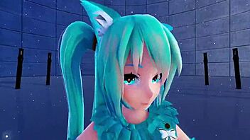 Blue K Nights ［Ray-MMD 3D VR180］Cat Fate Cosplay Adult Miku［Girls］