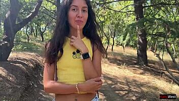 Close up of a beautiful young woman giving a blowjob on a Ferris wheel in an amusement park