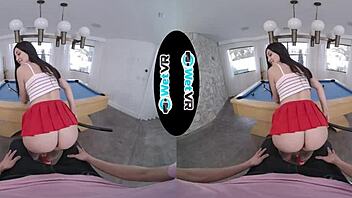 april valentino teases and fucks on pool table in wetvr porn.