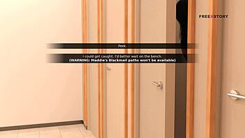 in my dorm 11, mark's just helping his step-mom with a dress change. the 3d cartoon scene gets oddly personal.