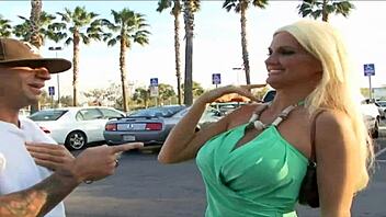 a blonde with cum all over her big tits wins over our friend 😏