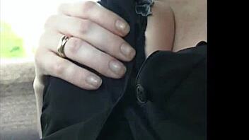 See this exhibitionist flashing big natural tits in the park?