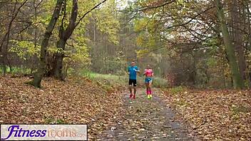 sexy little 18+ small tits bubble butt girl fucked after workout in fitness room