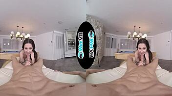 april valentino teases and fucks on pool table in wetvr porn.