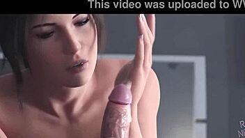 Lara Croft 3D Hentai Blowjob with Squirt and Creampie