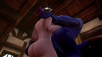 blue elf gets monster cock in warcraft parody