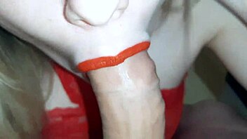 wedding night ends with a close-up blowjob in her dress.